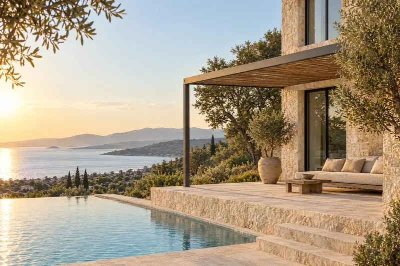 Kalabak'ta deniz manzaralı taş villa (temsili görsel)